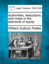 Authorities, deductions, and notes in the elements of equity