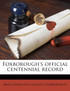 Foxborough's Official Centennial Record