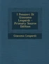 I Pensieri Di Gincomo Leopardi - Primary Source Edition