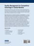 Quality Management for Competitive Advantage in Global Markets