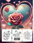 Hearts and Roses Coloring Book