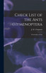 Check List of the Ants (Hymenoptera