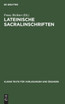 Lateinische Sacralinschriften