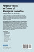 Personal Values as Drivers of Managerial Innovation
