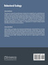 Behavioral Ecology