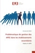 Problématique de gestion des APEE dans les établissements secondaires