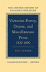 Victorian Poetry, Drama, and Miscellaneous Prose 1832-1890