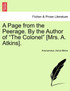 A Page from the Peerage. By the Author of "The Colonel" [Mrs. A. Atkins].