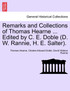 Remarks and Collections of Thomas Hearne ... Edited by C. E. Doble (D. W. Rannie, H. E. Salter).