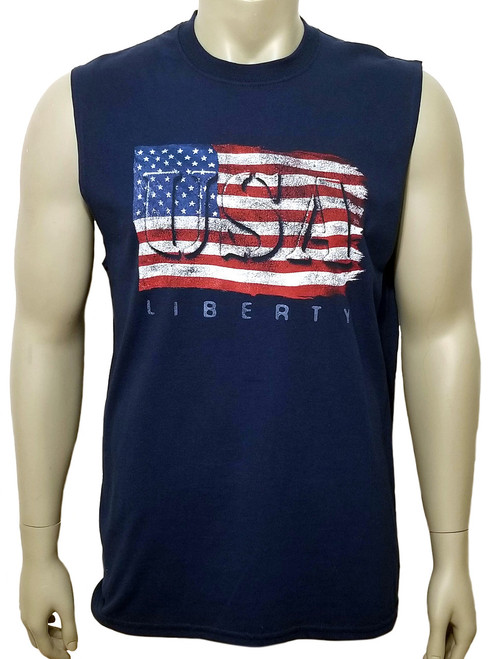 Men's USA Flag Sleeveless Muscle Shirt