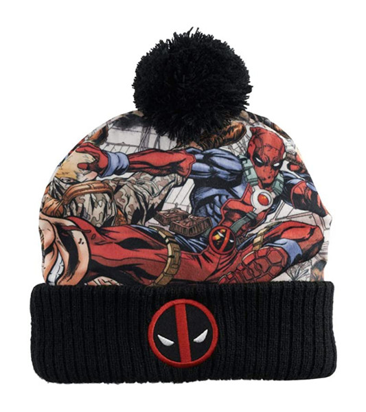 Men's Marvel Comics Dead Pool Cuffed Pom Beanie