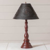 Davenport Wood Table Lamp Base in Rustic Red