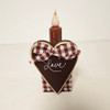 Wood Block Heart/Candle