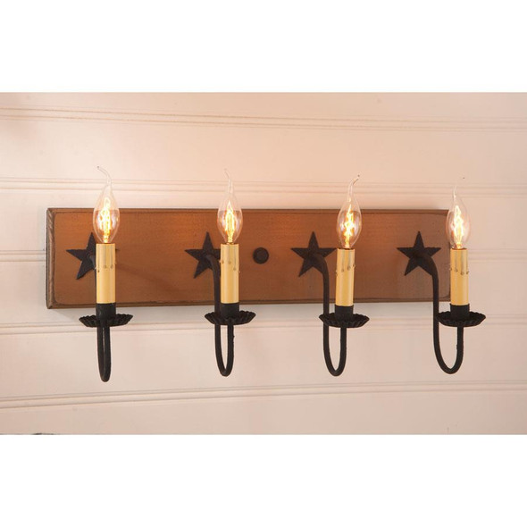 4 ARM VANITY LIGHT W/STARS STURBRIDGE MUSTARD