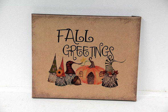 8X10 FALL GREETINGS GNOMES