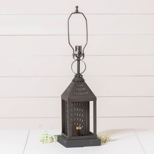 Valley Forge Lamp Base in Kettle Black Tin