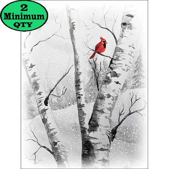 Gray Snowy Day Cardinal 12X16