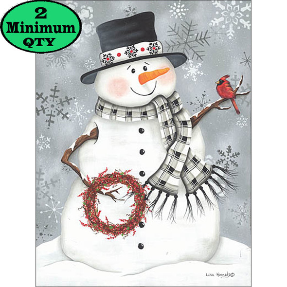 Berry Wreath Snowman 12x16