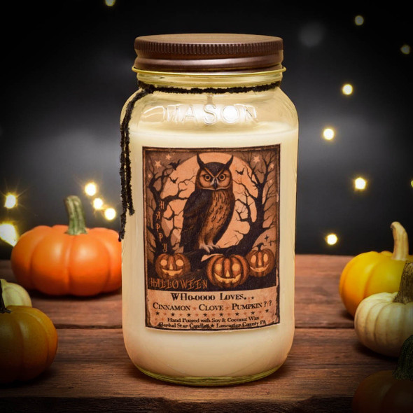 Cinnamon Clove Pumpkin Owl Jar Candle- 24oz