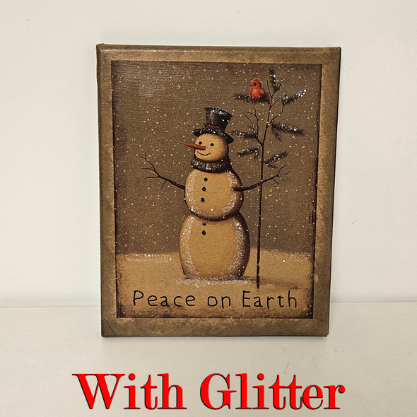 8X10 Snowman Peace on Earth