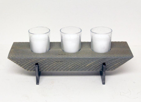 RUSTIC 3 CANDLE HOLDER STEEL G