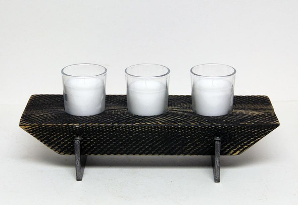 RUSTIC 3 CANDLE HOLDER MIDNIGH