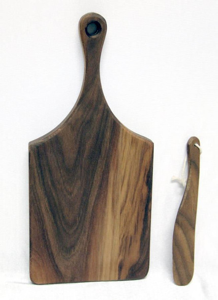 HANDLE BOARD W/WOOD KNIFE WALN