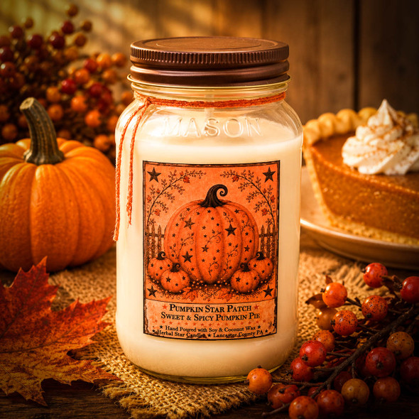 Pumpkin Star Patch Jar Candle- 24oz
