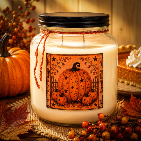 Pumpkin Star Patch Jar Candle- 64oz