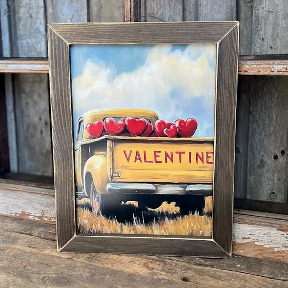 Vintage Valentine Truck 12X16