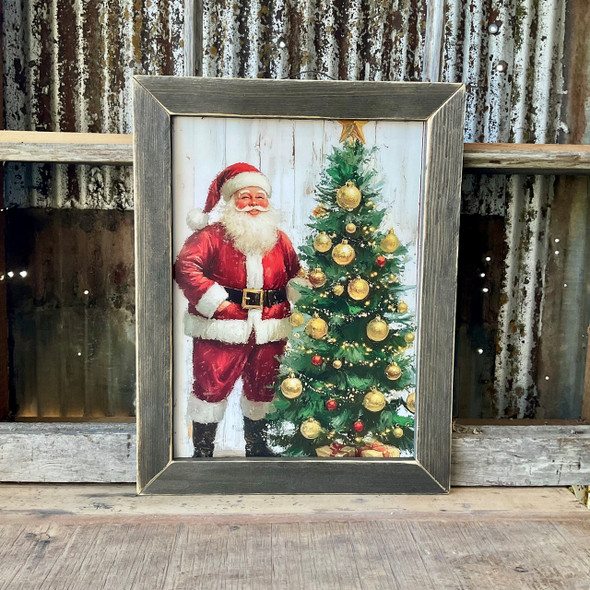 Santa And Tree 12X16