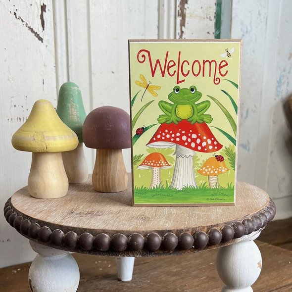 Welcome Mushroom Frog Block