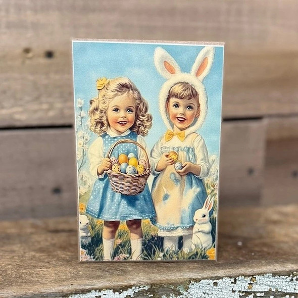Vintage Easter Children Block