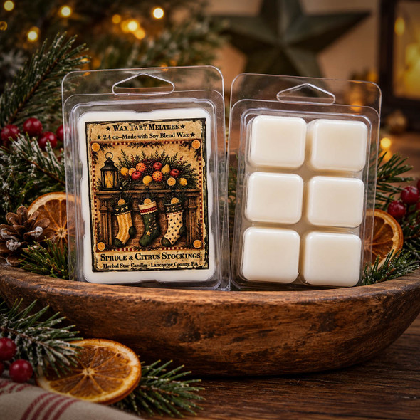 Spruce and Citrus Stockings Mini Pack of 6 Tarts- 2.4oz
