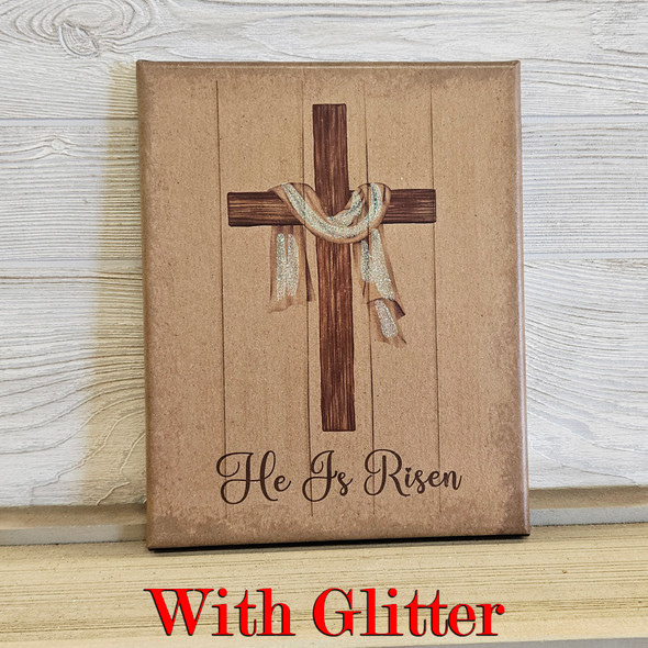 8X10 Cross He is Risen
