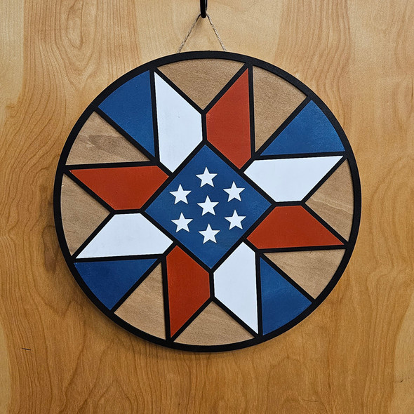 Patriotic Barn Quilt Round