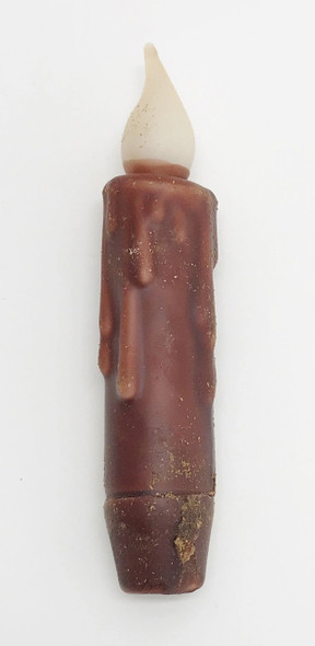 4" Burgundy Grungy LED Timer Taper