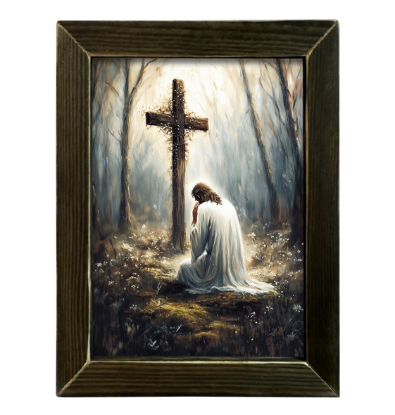 Jesus Praying at Cross 12x16