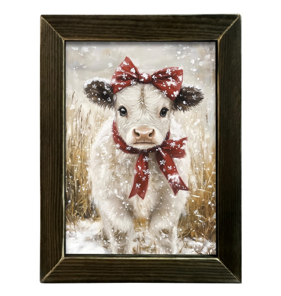 Snowy Mable the Calf 12x16