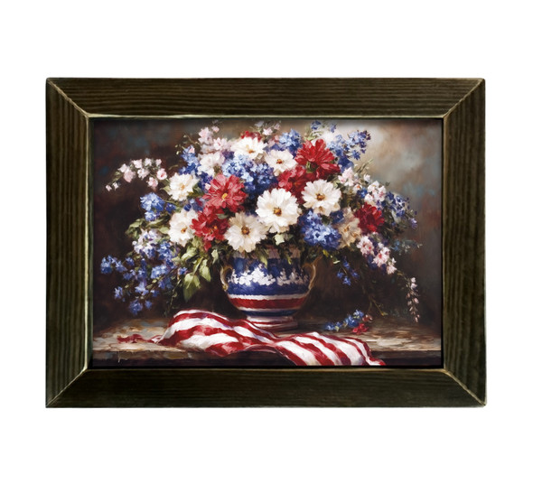 Painted Patriotic Flowers 12x16