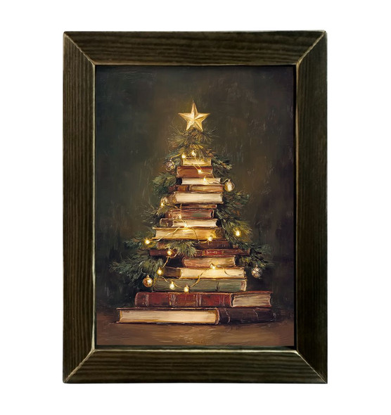 Holiday Book Tree 12x16