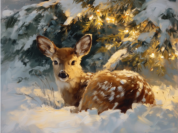 Snowy Fawn 12x16