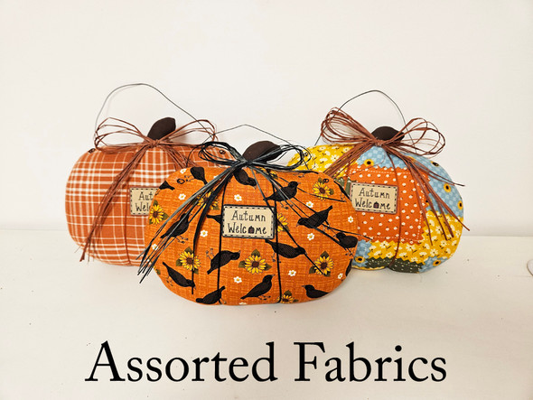 Hanging Fabric Pumpkin-Assorted Fabrics