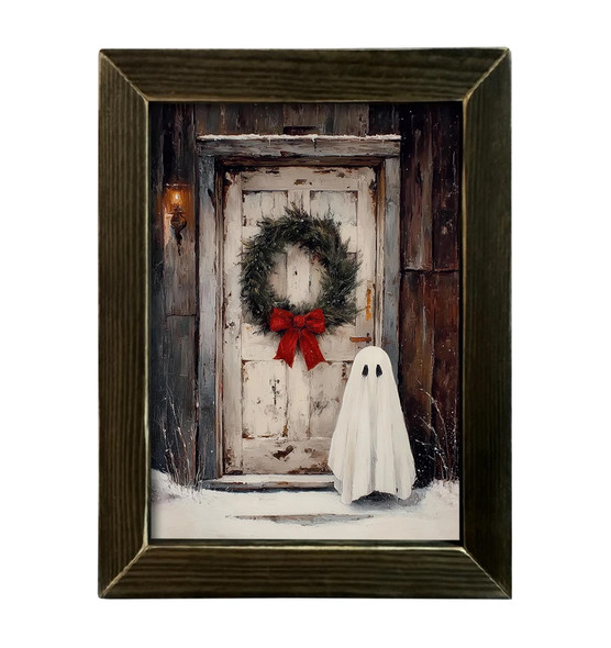 Farmhouse Christmas Ghost 12x16