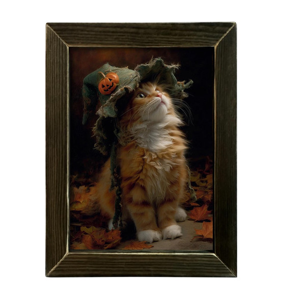 Orange Fall Cat 12x16