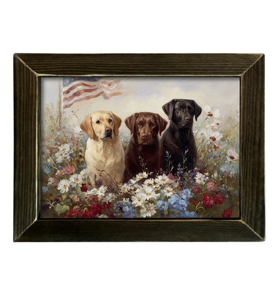 Three American Labs 12x16