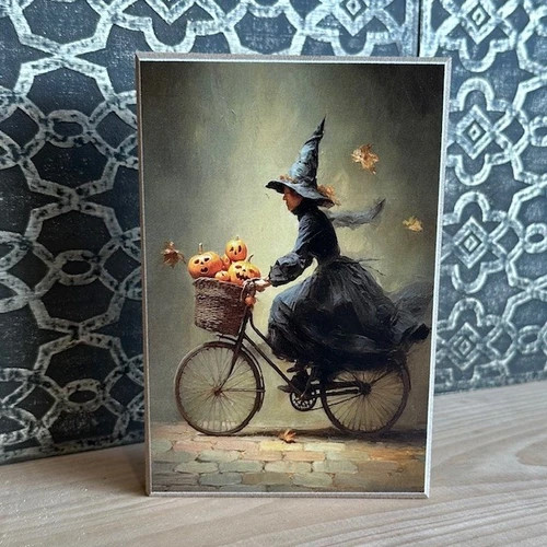 Witch Bike Ride 4X6 Block