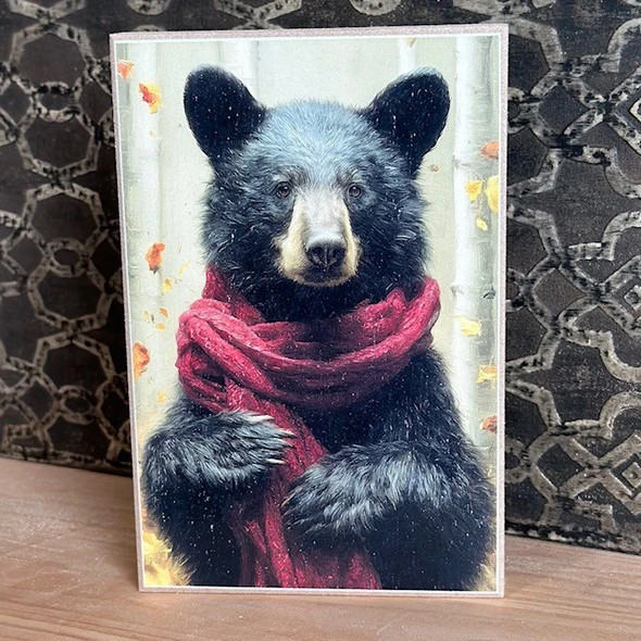 Fall Black Bear 4X6 Block