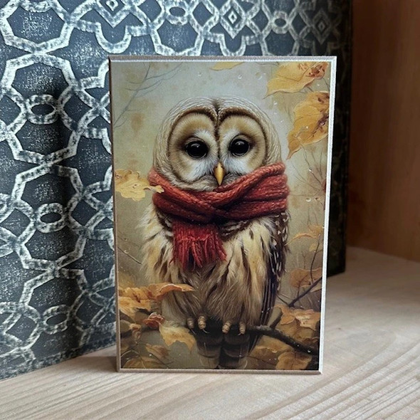 Fall Owl 4X6 Block