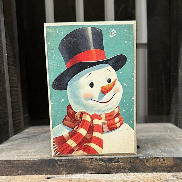 Retro Jolly Snowman Block